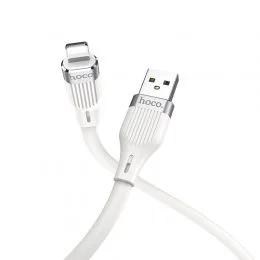 Hoco U72 Forest Silicone Lightning Cable Бiлий