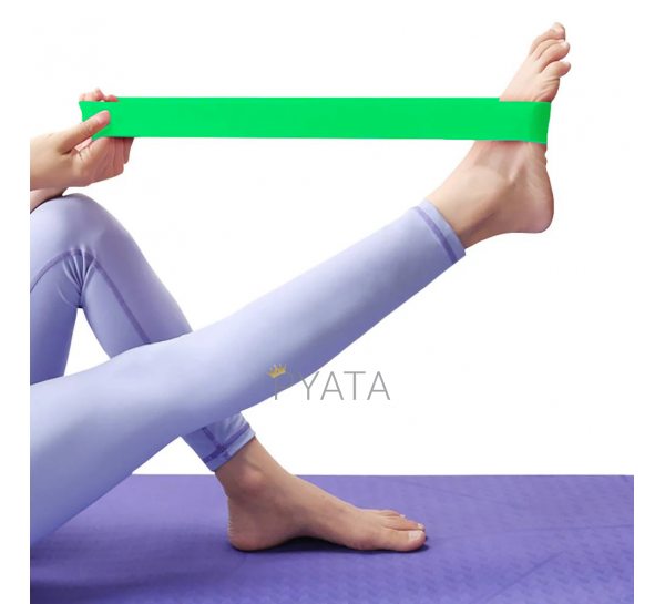 Ленточный эспандер (эластичная лента)  для фитнеса и йоги 104см (1115) Зеленый (S\H#5)