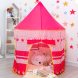 Палатка детская игровая  домик замок  розовая (219)