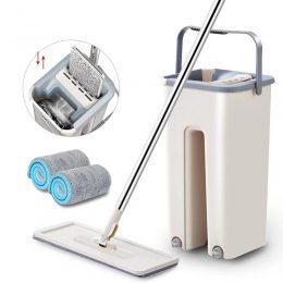 Комплект для уборки Scratch Cleaning Mop швабра с ведром и автоматическим отжимом 