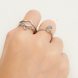 Двухслойное кольцо женское корона с проекцией "Я тебя люблю" на 100 языках мира серебристое (519)