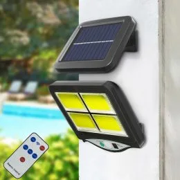 Фонарь уличный аккумуляторный LED Solar Light BL BK128-4COB с пультом на солнечной батарее 2200mA (225)