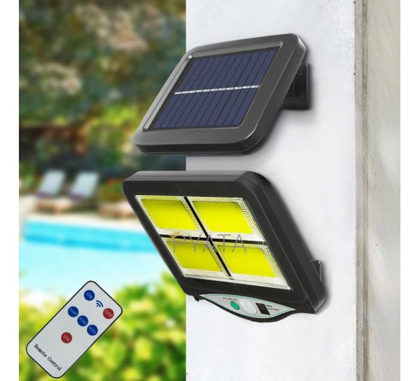 Ліхтар вуличний акумуляторний LED Solar Light BL BK128-4COB з пультом на сонячній батареї 2200mA (225)