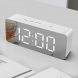 Настільний дзеркальний годинник в стилі мінімал DS-615 mirror led clock, на батарейках Білі