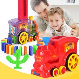 Конструктор игрушка-поезд домино, DOMINO Happy Truck sciries COLORS 100 деталей (212)