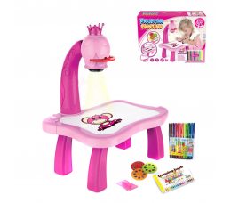 Детский стол-проектор для рисования со светодиодной подсветкой, розовый (HA-114)