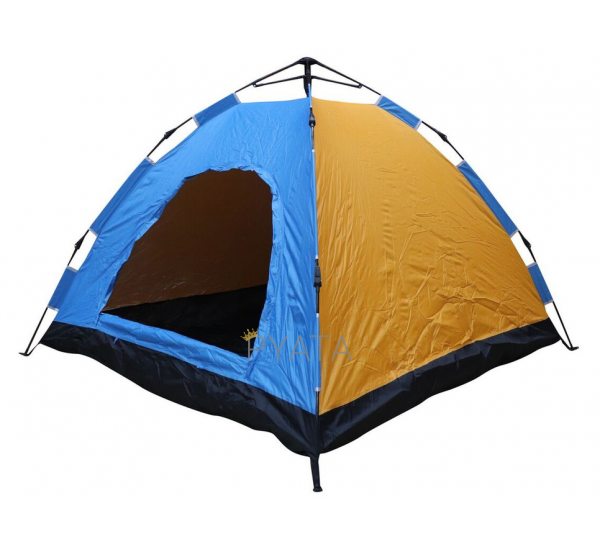 Палатка восьмиместная HY-282 сине-желтая, походная, для туризма