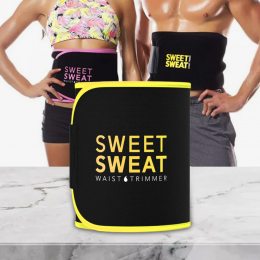 Спортивный пояс триммер для похудения Sports Research Sweet Sweat Waist Trimmer Желтый (509)