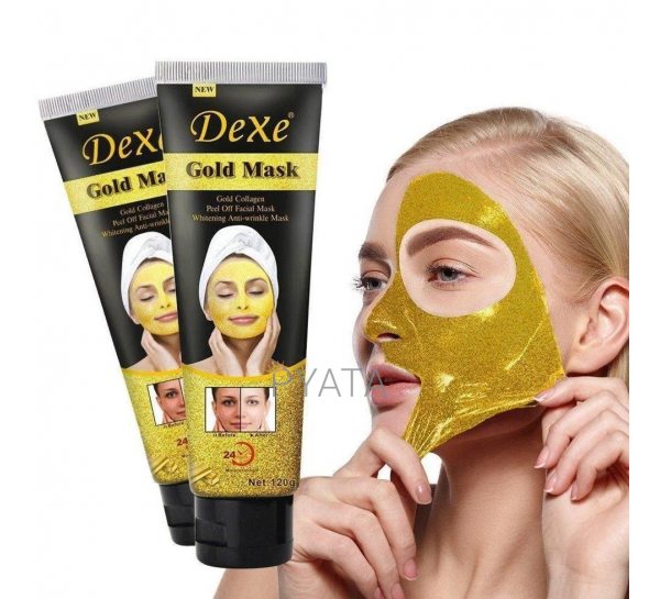 Золота маска, що омолоджує для обличчя Dexe 24k Gold Mask 120g маска від зморшок (509)