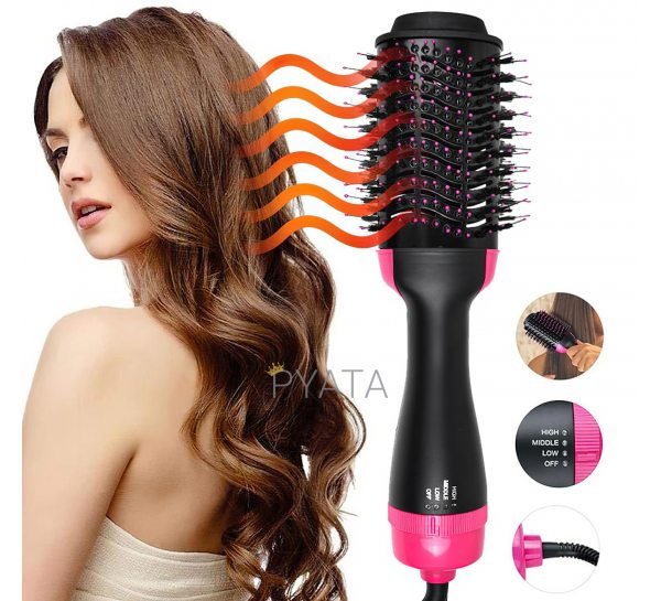Фен-щетка для волос One Step Hair Dryer 3 в 1 Электрическая расческа для укладки и выпрямления