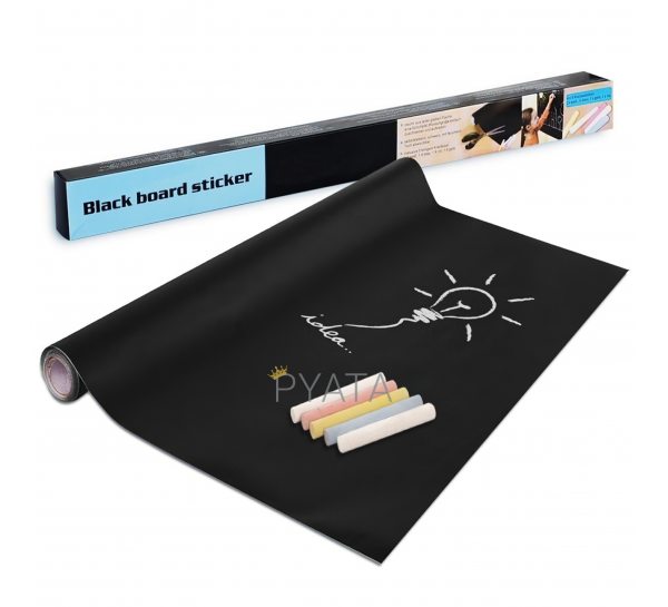 Плівка самоклеюча для малювання крейдою дошка наклейка на стіну UKC Black Board Sticker 45х200 см(212)