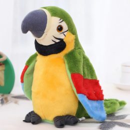 Мягкая Игрушка Повторюшка-попугай интерактивная игрушка Зеленая
