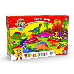 Тесто для лепки Master Do Динозавры, аналог Play-Doh, 300 г 12 цветов, TMD-10-04U 