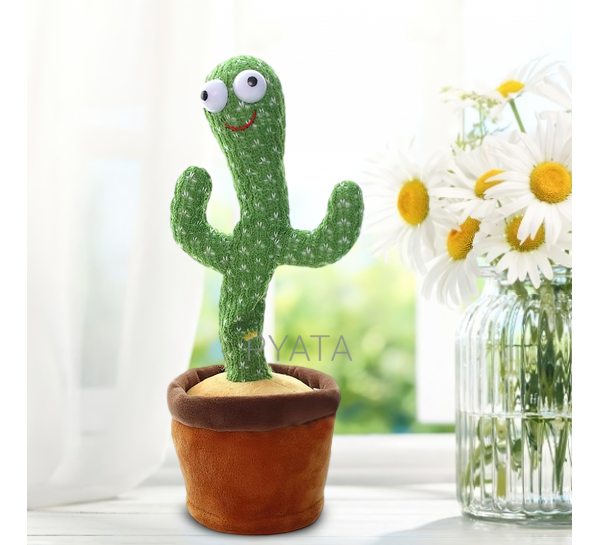 Танцующий кактус, музыкальная игрушка, Dancing Cactus TikTok кактус у вазоне 34 см (219)