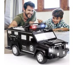 Детский сейф копилка с кодом и отпечатком пальца в виде полицейской машины NBZ Cash Truck Black (237)