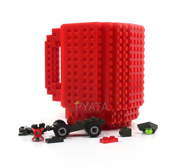 Кружка лего - чашка конструктор в стиле LEGO 350 мл красный (237)