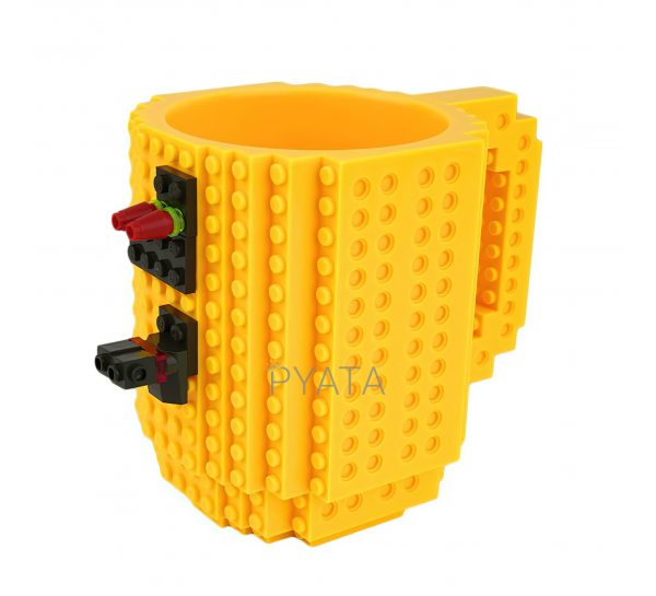 Кружка лего - чашка конструктор в стиле LEGO 350 мл желтый (237)