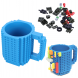 Кружка лего - чашка конструктор в стиле LEGO 350 мл голубой (237)