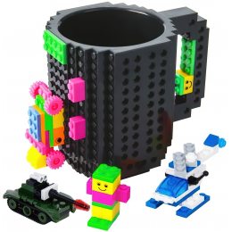 Кружка лего - чашка конструктор в стиле LEGO 350 мл черный (237)