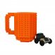 Кружка лего - чашка конструктор в стилі LEGO 350 мл помаранчевий (237)