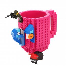 Кружка лего - чашка конструктор в стиле LEGO 350 мл розовый (237)