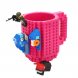 Кружка лего - чашка конструктор в стиле LEGO 350 мл розовый (237)