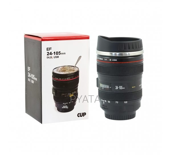 Чашка объектив Canon EF 24-105 - Термо кружка в виде объектива, термочашка с подогревом (205)