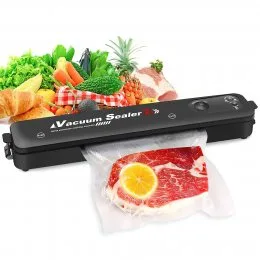 Кухонный вакуумный упаковщик пищевых продуктов, вакууматор Vacuum sealer Чорний (205)