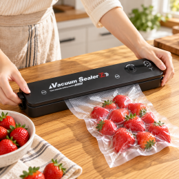 Кухонный вакуумный упаковщик пищевых продуктов, вакууматор Vacuum sealer Чорний (X26)