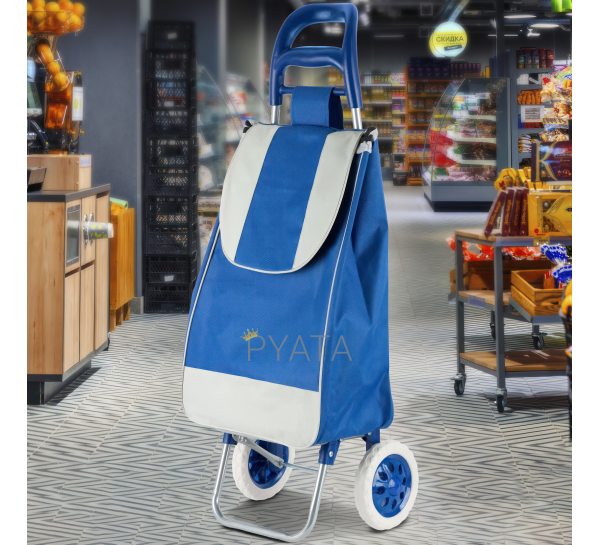 Хозяйственная сумка на колесиках, кравчучка, сумка на колесах 95 см Синий (НА-600)