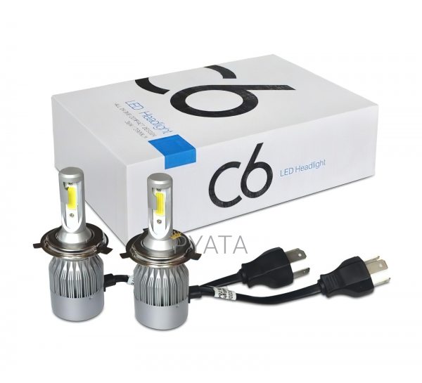 Комплект led ламп C6 H4, светодиодные лампы головного света, автомобильное освещение
