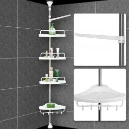 Кутова телескопічна полка для ванної, етажерка Multi Corner Shelf 
