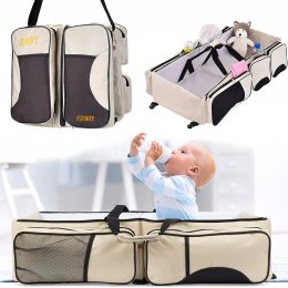 Переносная портативная универсальная сумка-органайзер трансформер для детей Ganen Baby Bed and Bag Бежевый